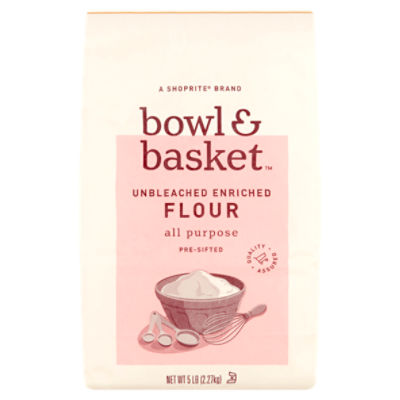 Bowl & Basket Pre-Sifted Unbleached Enriched All Purpose Flour, 5 lb, 5 Pound