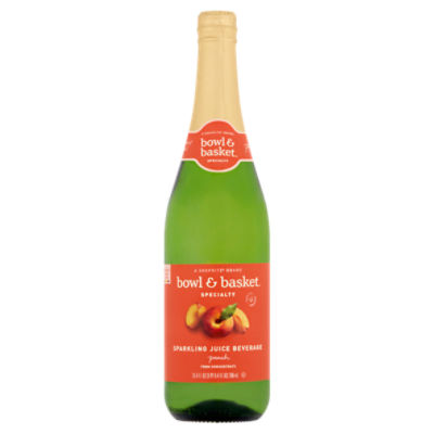 Bowl & Basket Specialty Peach Sparkling Juice Beverage, 25.4 fl oz, 25.4 Fluid ounce