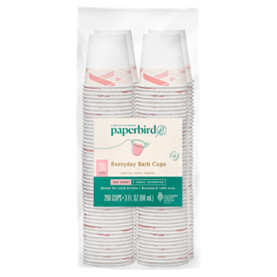 Paperbird 3 Ounce Decorated Everyday Bath Cups, 200 count