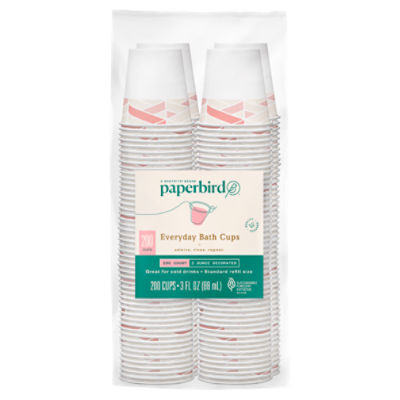 Paperbird 3 Ounce Decorated Everyday Bath Cups, 200 count The Fresh