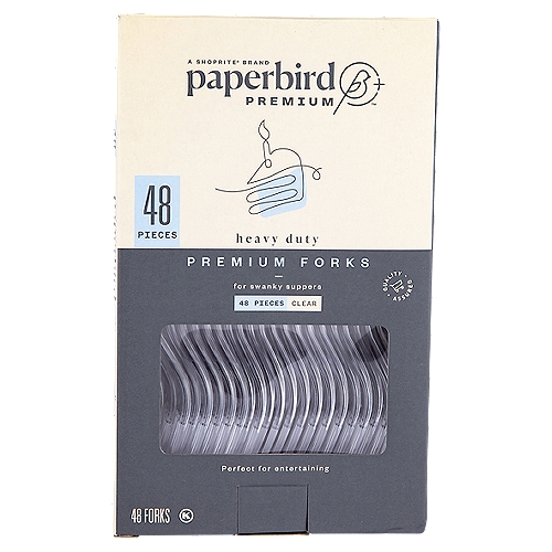 Paperbird Premium Heavy Duty Clear Premium Forks, 48 count