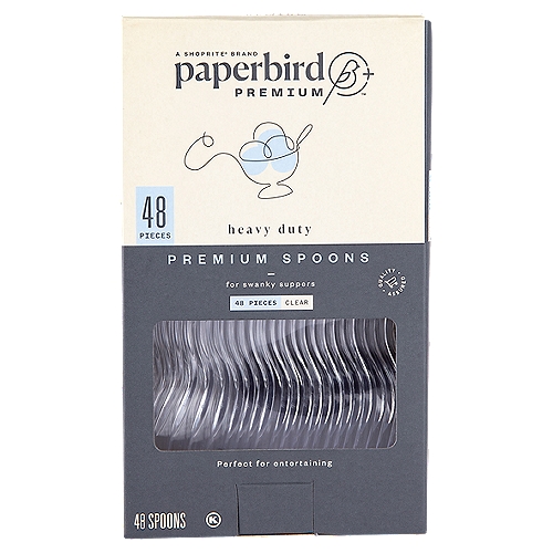 Paperbird Premium Heavy Duty Clear Premium Spoons, 48 count