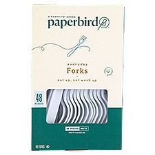 Paperbird White Everyday Forks, 48 count