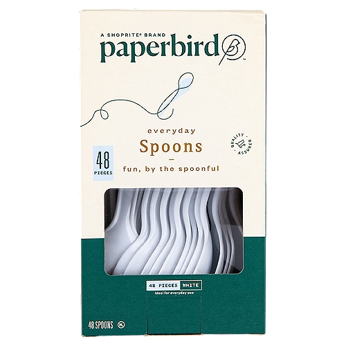 Paperbird White Everyday Spoons, 48 count