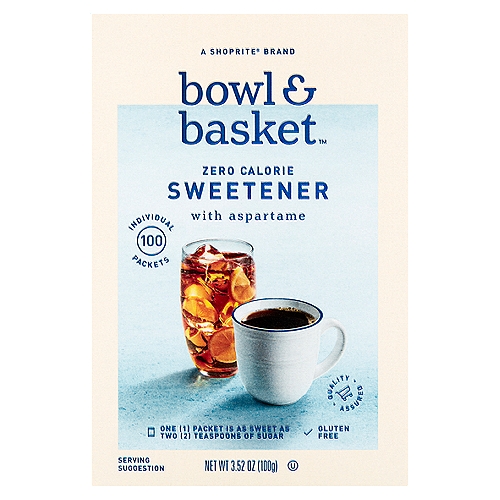 Bowl & Basket Zero Calorie Sweetener with Aspartame, 100 count, 3.52 oz