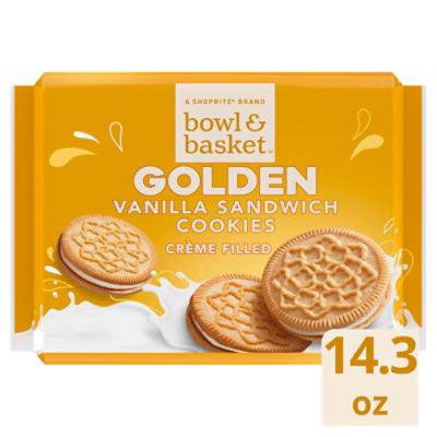 Bowl & Basket Crème Filled Golden Vanilla Sandwich Cookies, 14.3 oz, 14.3 Ounce