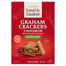 Bowl & Basket Low Fat Cinnamon, Graham Crackers, 3 Each