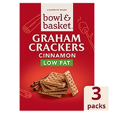 Bowl & Basket Low Fat Cinnamon Graham Crackers, 3 count, 14.4 oz, 14.4 Ounce