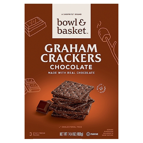 Bowl & Basket Chocolate Graham Crackers, 3 pack, 14.4 oz