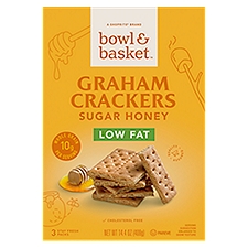 Bowl & Basket Low Fat Sugar Honey Graham Crackers, 3 count, 14.4 oz, 14.4 Ounce