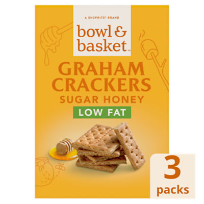 Bowl & Basket Low Fat Sugar Honey Graham Crackers, 3 count, 14.4 oz