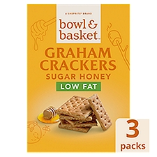Bowl & Basket Sugar Honey Low Fat Graham Crackers, 3 count, 14.4 oz, 14.4 Ounce