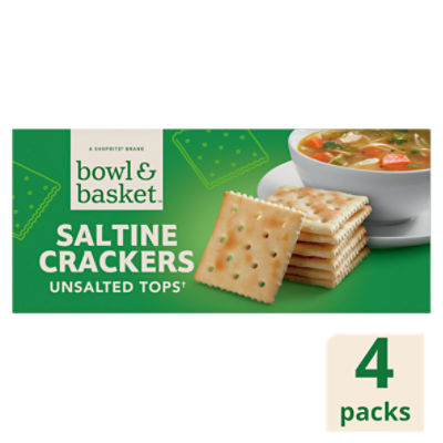 Bowl & Basket Unsalted Tops Saltine Crackers, 4 count, 16 oz, 16 Ounce