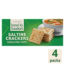 Bowl & Basket Unsalted Tops Saltine Crackers, 4 count, 16 oz, 1 Each