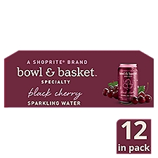 Bowl & Basket Specialty Black Cherry Sparkling Water, 12 fl oz, 12 count