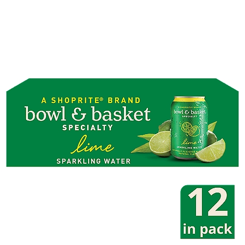 Bowl & Basket Specialty Lime Sparkling Water, 12 fl oz, 12 count