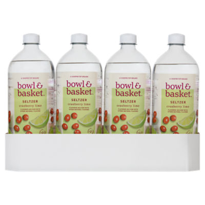 Bowl & Basket Cranberry Lime Seltzer, 33.8 fl oz, 12 count