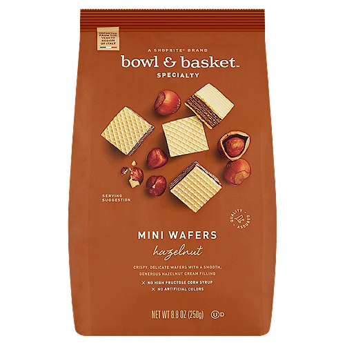 Bowl & Basket Specialty Hazelnut Mini Wafers, 8.8 oz
These Delicious Cream-Filled Wafer Cookies are from the Veneto Region of Italy, Home to Some of the Most Popular Italian Desserts.