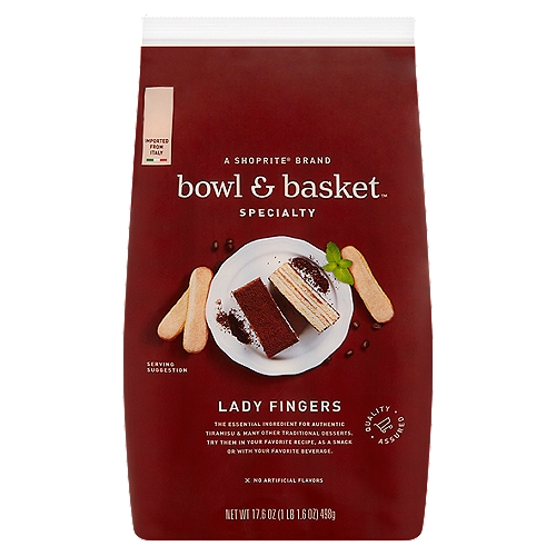 Bowl & Basket Specialty Lady Fingers, 17.6 oz
The Essential Ingredient for Authentic Tiramisu & Many Other Traditional Desserts. Try Them in Your Favorite Recipe, as a Snack or with Your Favorite Beverage.