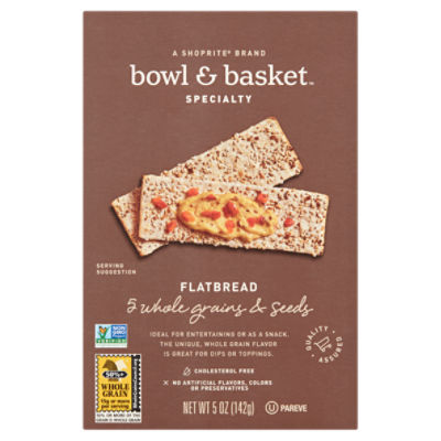 Bowl & Basket Specialty 5 Whole Grains & Seeds Flatbread, 5 oz, 5 Ounce