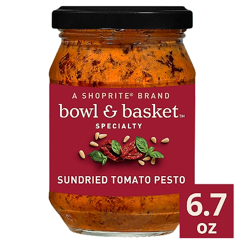 Bowl & Basket Specialty Sundried Tomato Pesto, 6.7 oz
Premium Italian Pesto Sauce with Basilico Genovese DOP & Sun-Dried Tomatoes