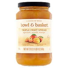 Bowl & Basket Triple Fruit Spread Apricot, Peach, Mango, 20 Ounce