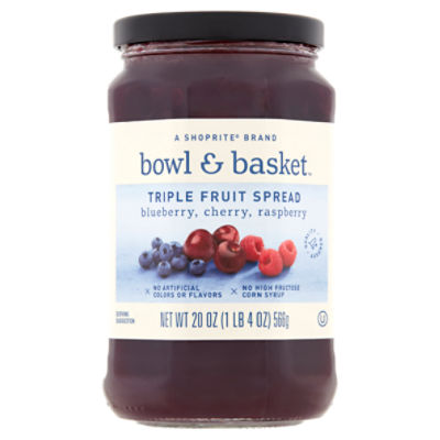 Bowl & Basket Blueberry, Cherry, Raspberry, Triple Fruit Spread
