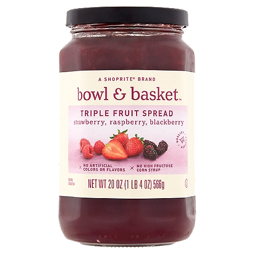 Bowl & Basket Strawberry, Raspberry, Blackberry Triple Fruit Spread, 20 oz