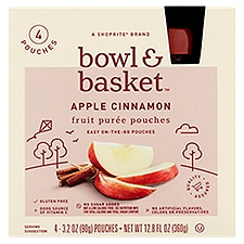 Bowl & Basket Apple Cinnamon, Fruit Purée Pouches, 3.2 Ounce