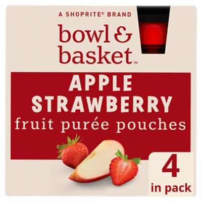 Bowl & Basket Apple Strawberry Fruit Purée Pouches, 3.2 oz, 4 count