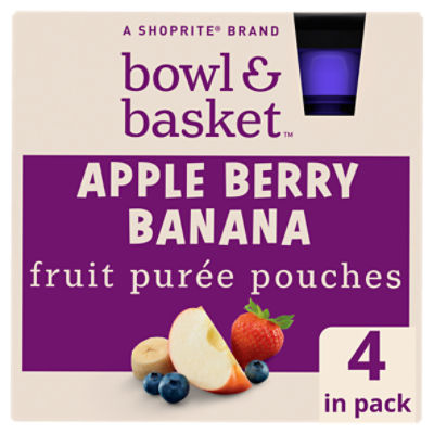 Bowl & Basket Apple Berry Banana Fruit Purée Pouches, 3.2 oz, 4 count