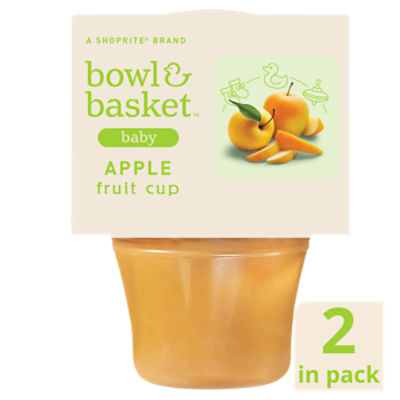 Bowl & Basket Apple Fruit Cup Baby Food, 6+ Months, 4 oz, 2 count