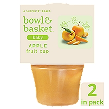 Bowl & Basket Apple Fruit Cup Baby Food, 6+ Months, 4 oz, 2 count, 8 Ounce