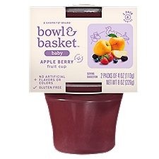 Bowl & Basket Baby Food Apple Berry Fruit Cup 6+ Months, 4 Ounce