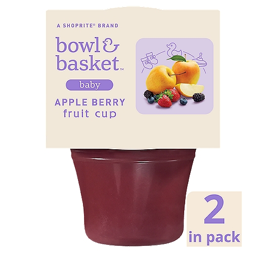Bowl & Basket Apple Berry Fruit Cup Baby Food, 6+ Months, 4 oz, 2 count