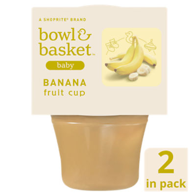 Bowl & Basket Banana Fruit Cup Baby Food, 6+ Months, 4 oz, 2 count