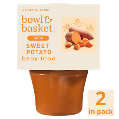 Bowl & Basket Sweet Potato Baby Food, 6+ Months, 4 oz, 2 count, 8 Ounce