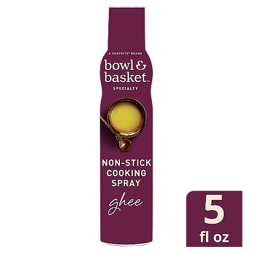 Bowl & Basket Specialty Ghee Non-Stick Cooking Spray, 5 fl oz
Suitable for lactose intolerant people (lactose content is lower than the detection limit of 0.01%).