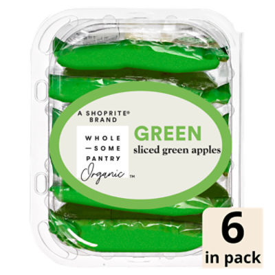 Wholesome Pantry Organic Sliced Green Apples, 2 oz, 6 count, 2 Ounce
