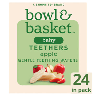 Bowl & Basket Baby Apple Gentle Teething Wafers, 6+ Months, 24 count, 1.76 oz, 1.76 Ounce