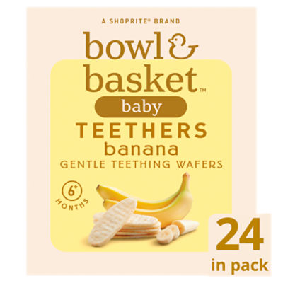 Bowl & Basket Baby Banana Gentle Teething Wafers, 6+ Months, 24 count, 1.76 oz, 1.76 Ounce