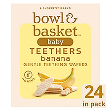 Bowl & Basket Baby Banana Gentle Teething Wafers, 6+ Months, 24 count, 1.76 oz