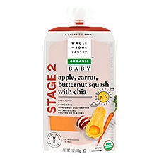 Wholesome Pantry Organic Apple Carrot Butternut Squash with Chia Stage 2 6+ months, Baby Food, 4 Ounce