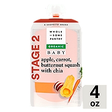Wholesome Pantry Organic Apple, Carrot, Butternut Squash Chia Baby Food, Stage 2, 6+ months, 4 oz