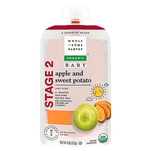 Wholesome Pantry Organic Apple and Sweet Potato Baby Food, Stage 2, 6+ months, 4 oz