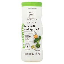 Wholesome Pantry Organic Broccoli and Spinach 8+ Months, Puffs for Babies, 1.48 Ounce