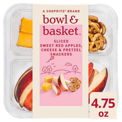 Bowl & Basket Sliced Sweet Red Apples, Cheese & Pretzel Snackers, 4.75 oz -  ShopRite