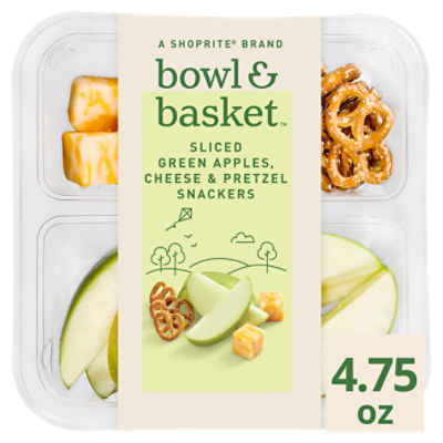 Bowl & Basket Sliced Green Apples, Cheese & Pretzel Snackers, 4.75 oz, 4.75 Ounce