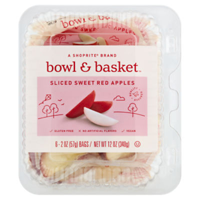 Bowl & Basket Sliced Sweet Red Apples, 2 oz, 6 count, 12 Ounce