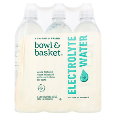 Bowl & Basket Electrolyte Water, 24.0 fl oz, 6 count, 144 Fluid ounce